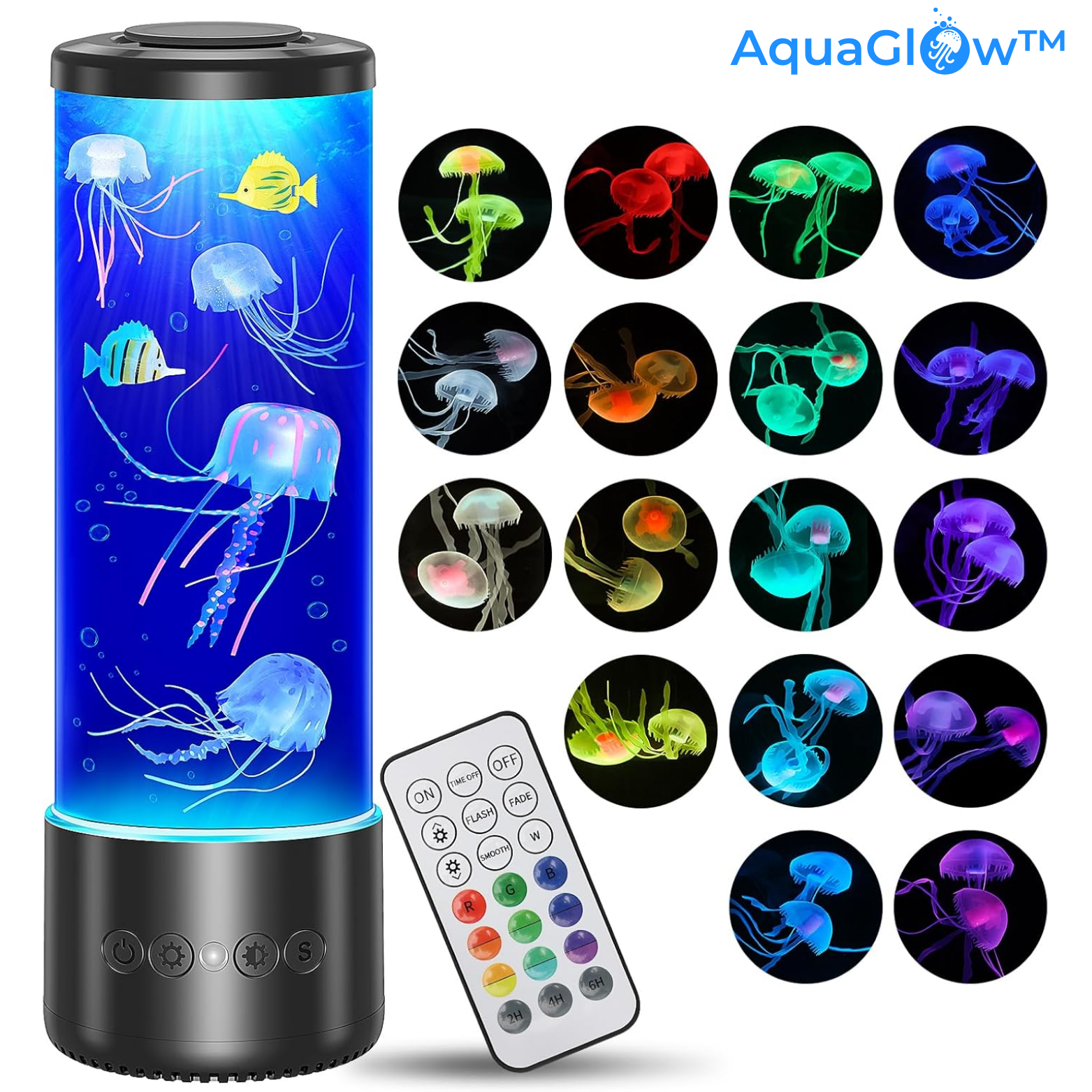 Klarlight Quallenlampe 29 Cm – 16 Farben, 4 Modi, USB & Batterie, Leiser Motor, Als Nachtlicht & Deko Entspannungslicht Für Kinder