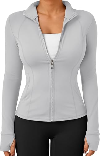 FlexFit Damen Sportjacke | Leichte Fitnessjacke mit Reißverschluss