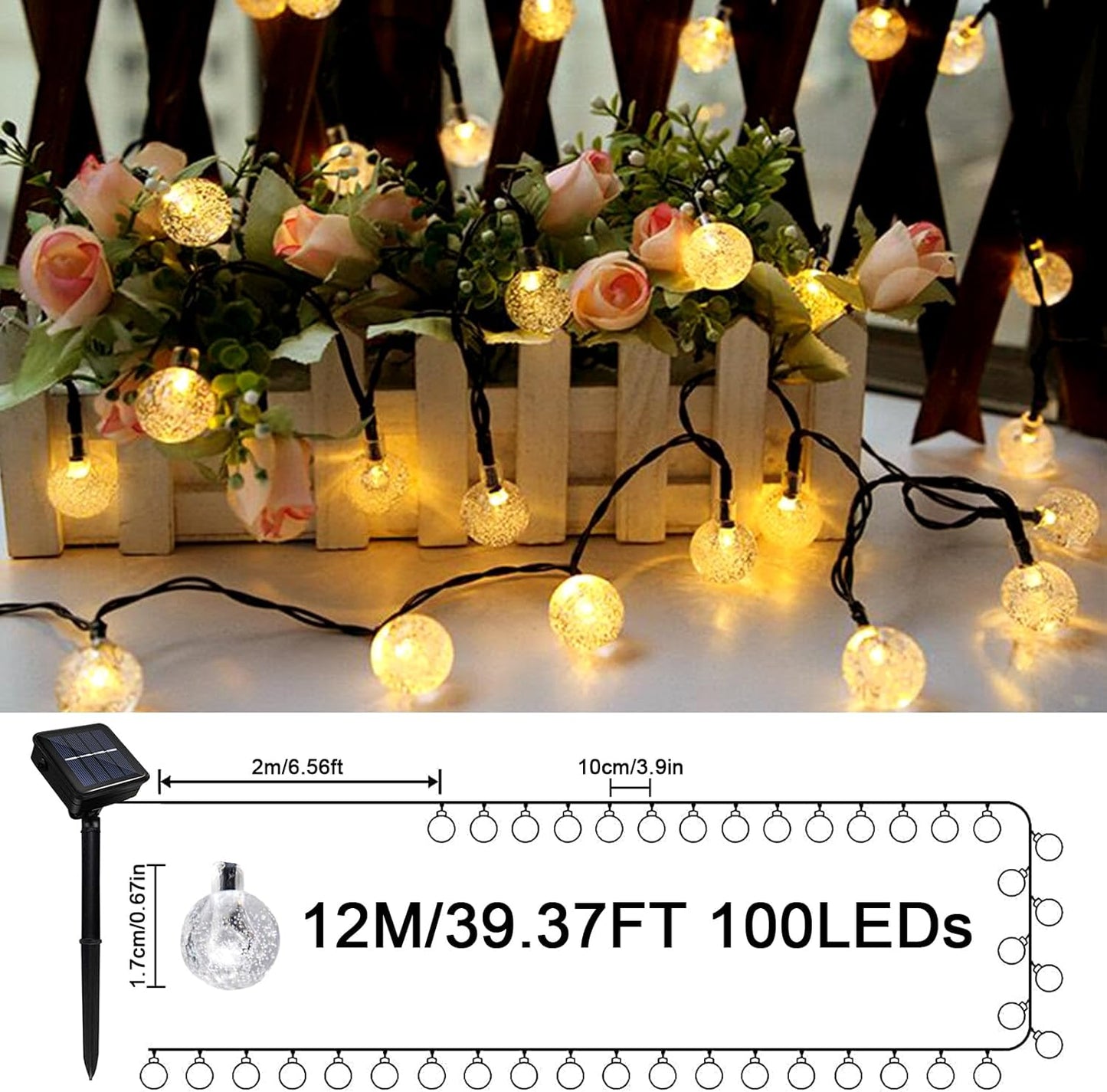 LumiGlow™ | Kristall-Solarlichterkette für magische Außenbeleuchtung