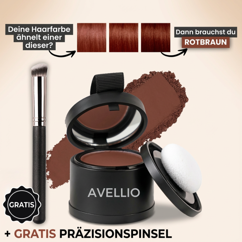 1 + 1 GRATIS | Avellio | Sofort Ansatz- und Grauhaar Abdeckung in Sekunden