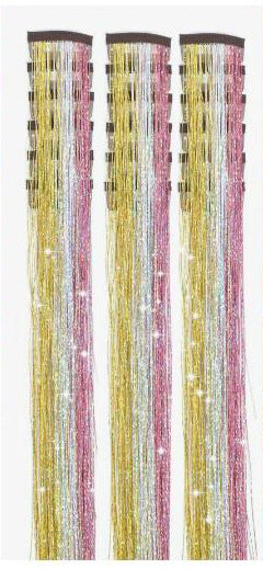 Glitzer-Haarextensions mit Clips | Farbige Highlights für sofortigen Wow-Effekt