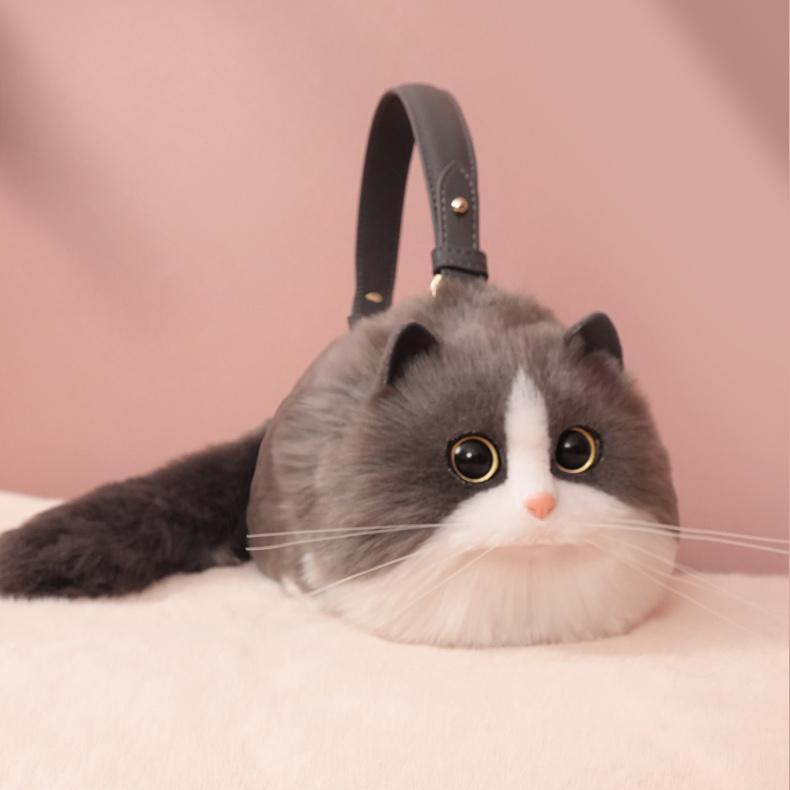 Puschelplüsch | Katzenförmige Realistische Puffy Tasche