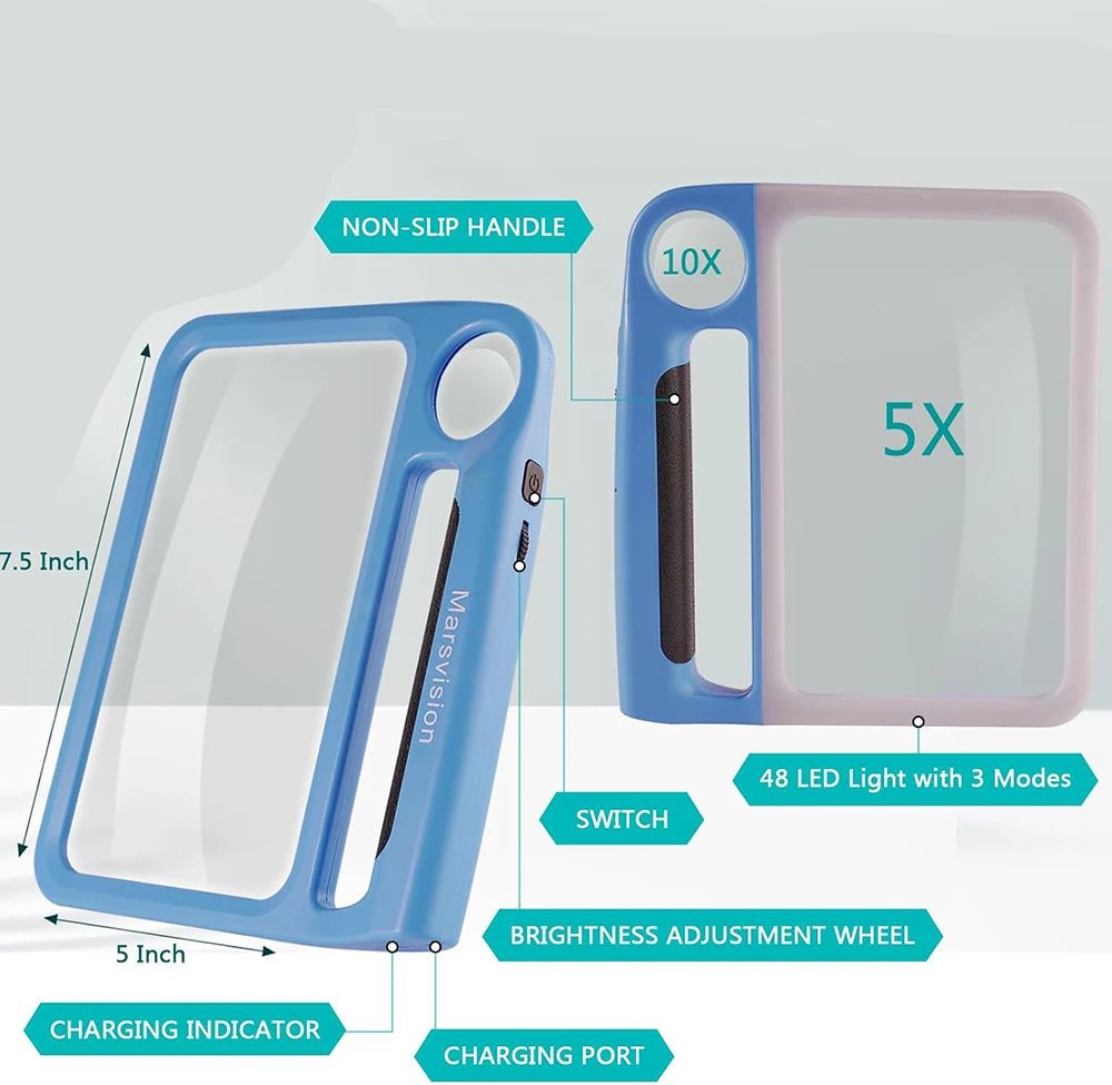 ClearView™ | LED-Leselupe – 5-fach & 10-fach mit USB-Aufladung
