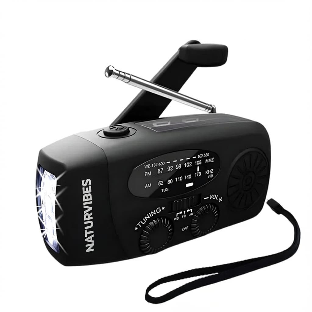 VoltGuard Notfallradio mit Kurbel & Solar | Strom, Licht und Sicherheit überall