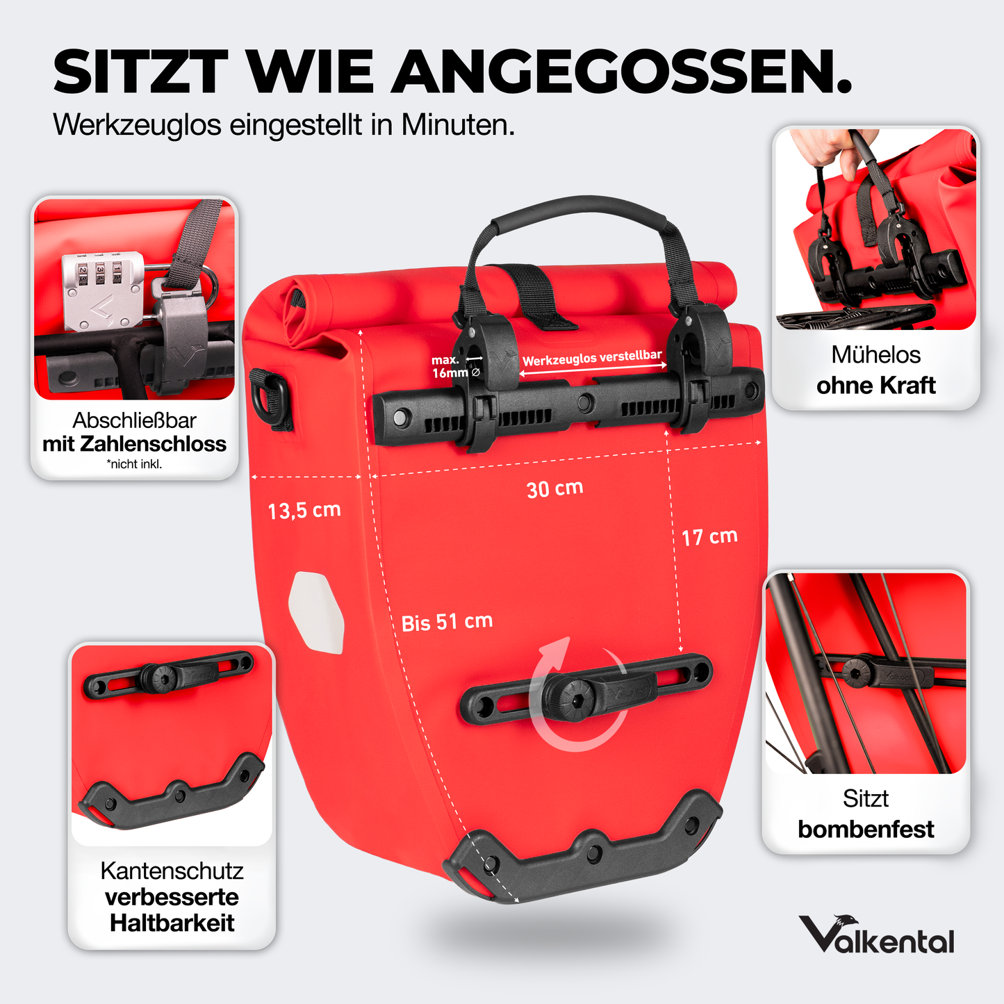 Große wasserdichte Bike Bag für jede Fahrradtour