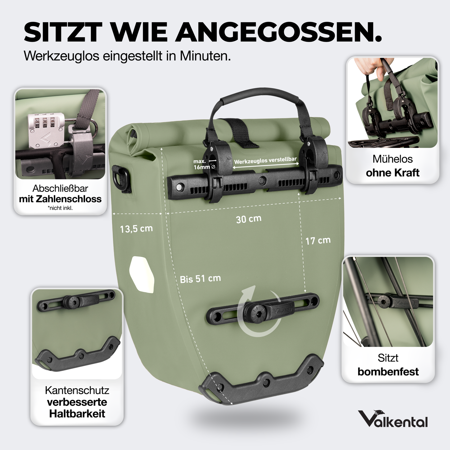Große wasserdichte Bike Bag für jede Fahrradtour