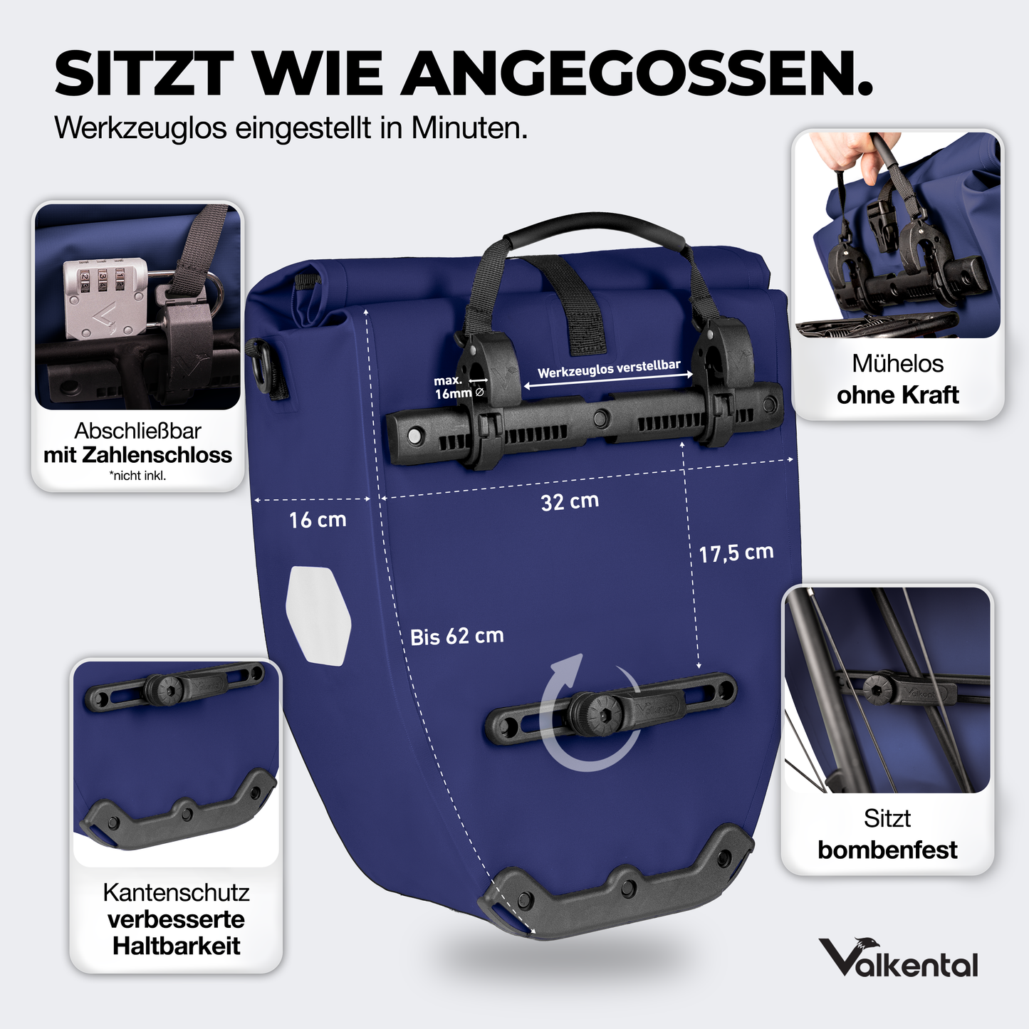 Große wasserdichte Bike Bag für jede Fahrradtour