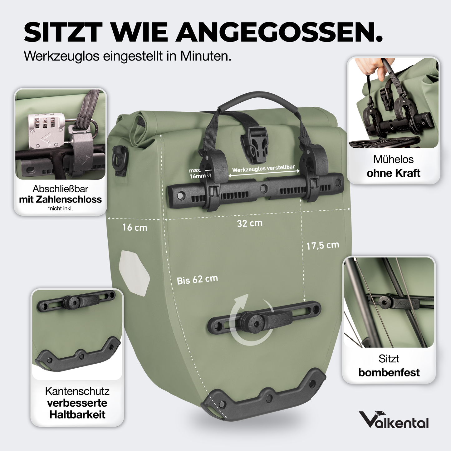 Große wasserdichte Bike Bag für jede Fahrradtour
