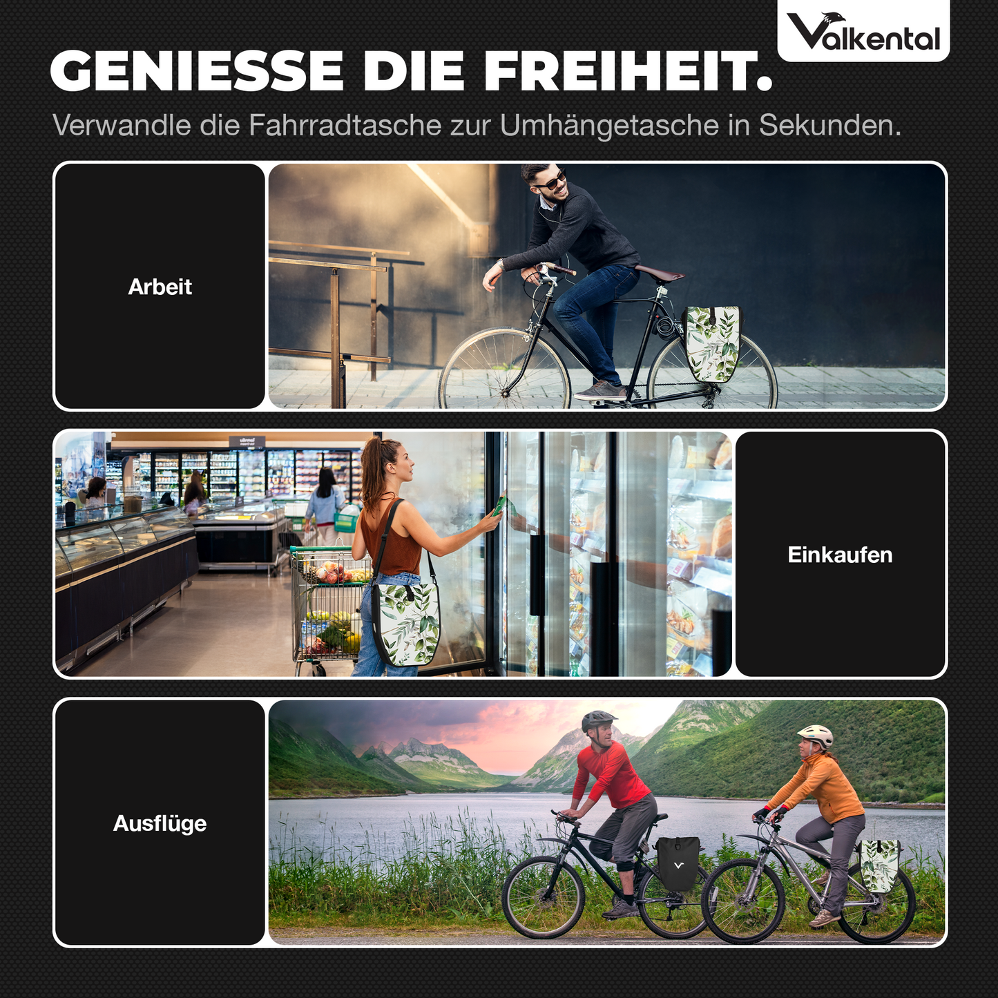 Große wasserdichte Bike Bag für jede Fahrradtour