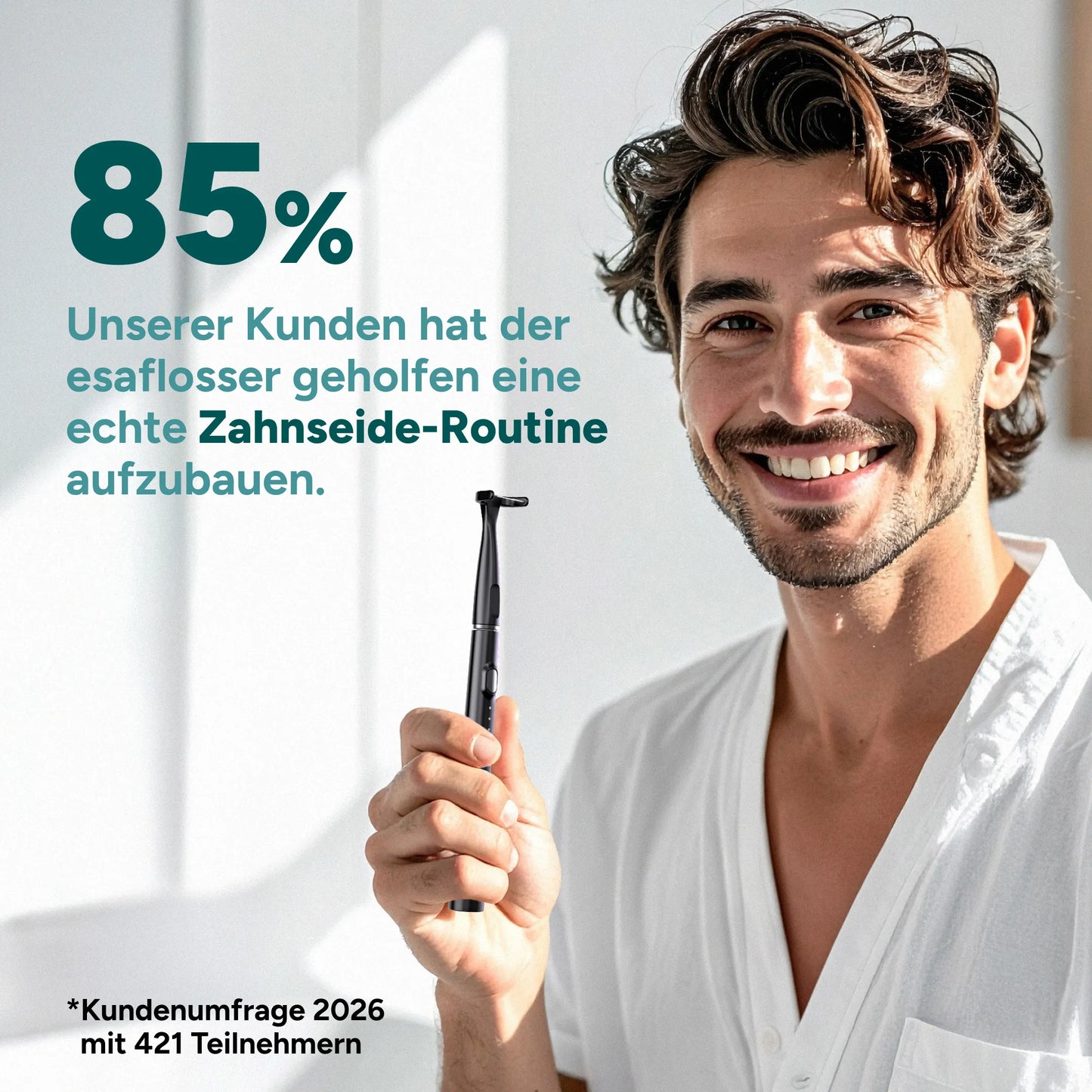 Elektrische Zahnseide für gründlich saubere Zähne – mühelos