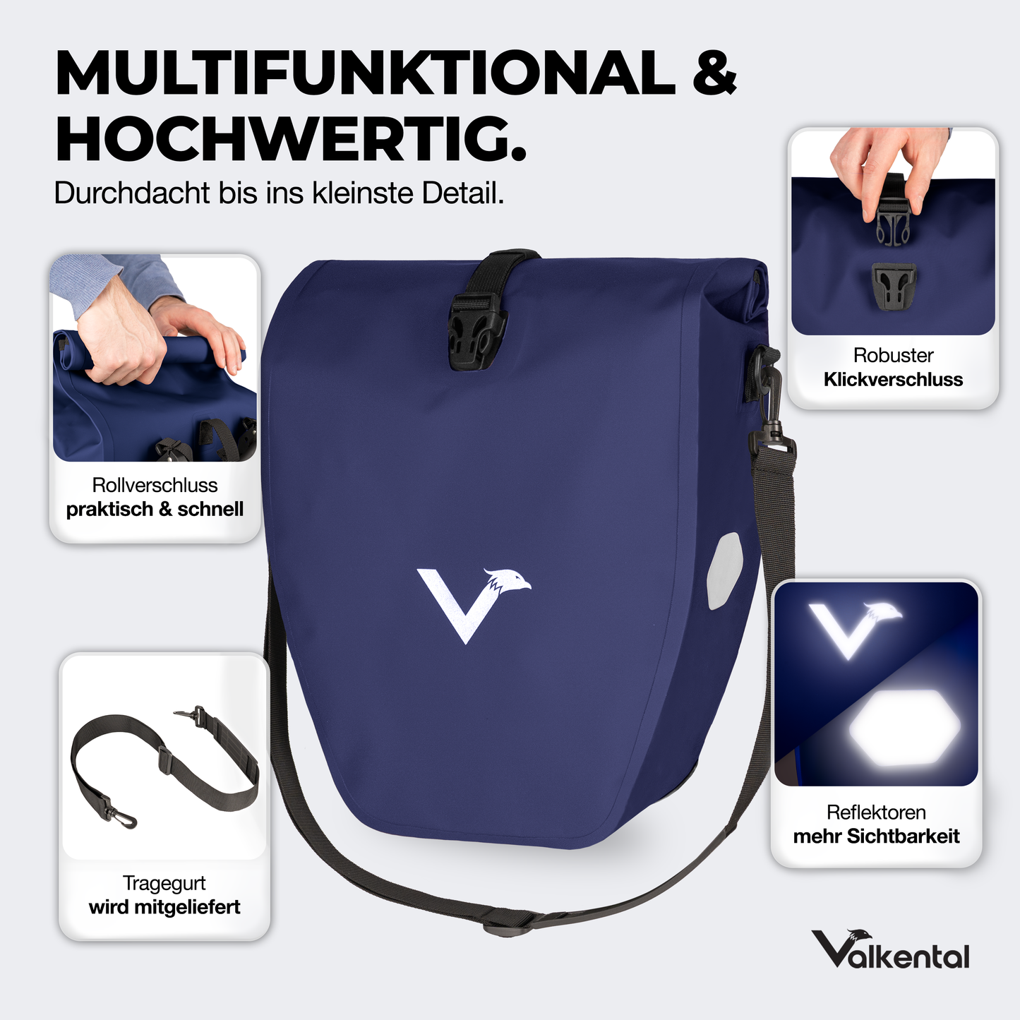 Große wasserdichte Bike Bag für jede Fahrradtour
