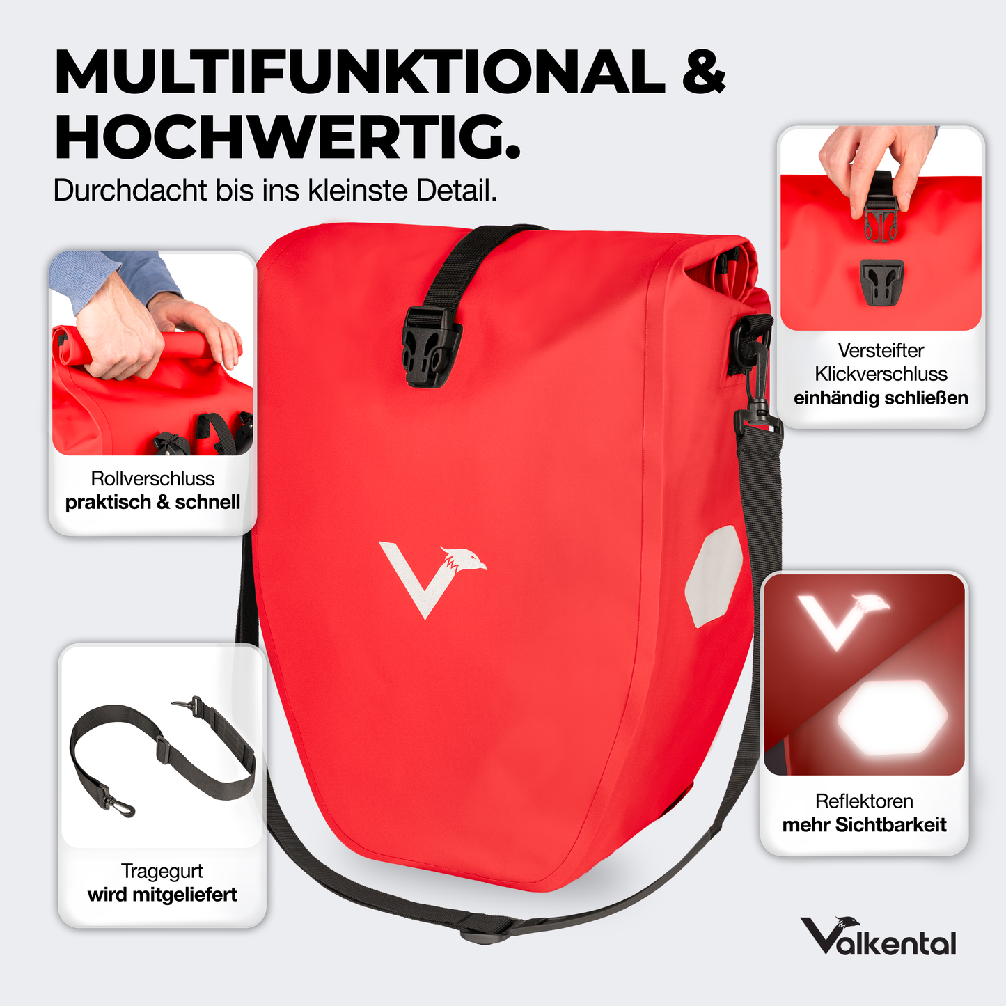 Große wasserdichte Bike Bag für jede Fahrradtour