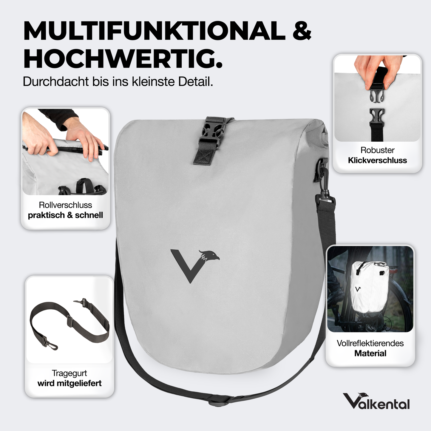 Große wasserdichte Bike Bag für jede Fahrradtour