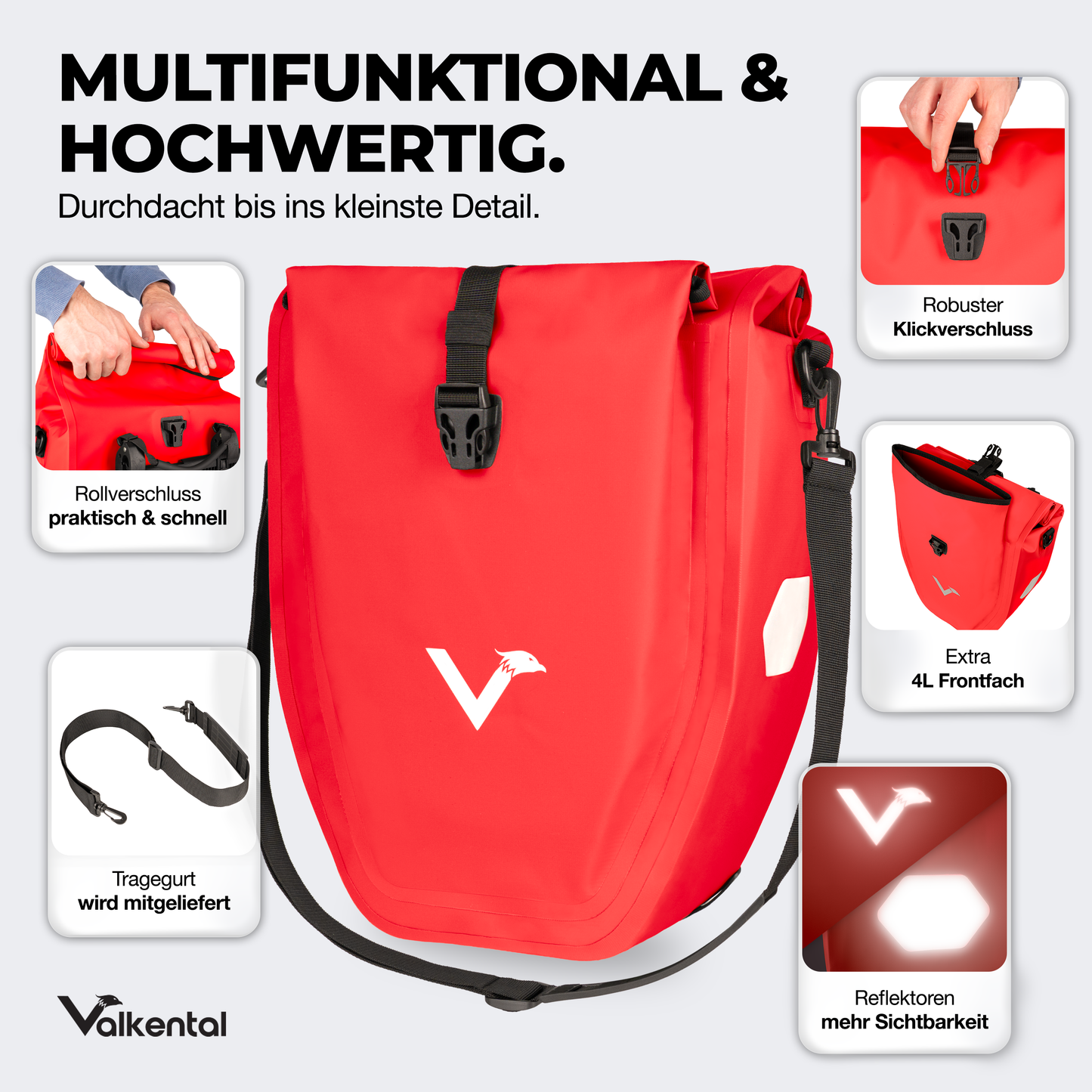 Große wasserdichte Bike Bag für jede Fahrradtour