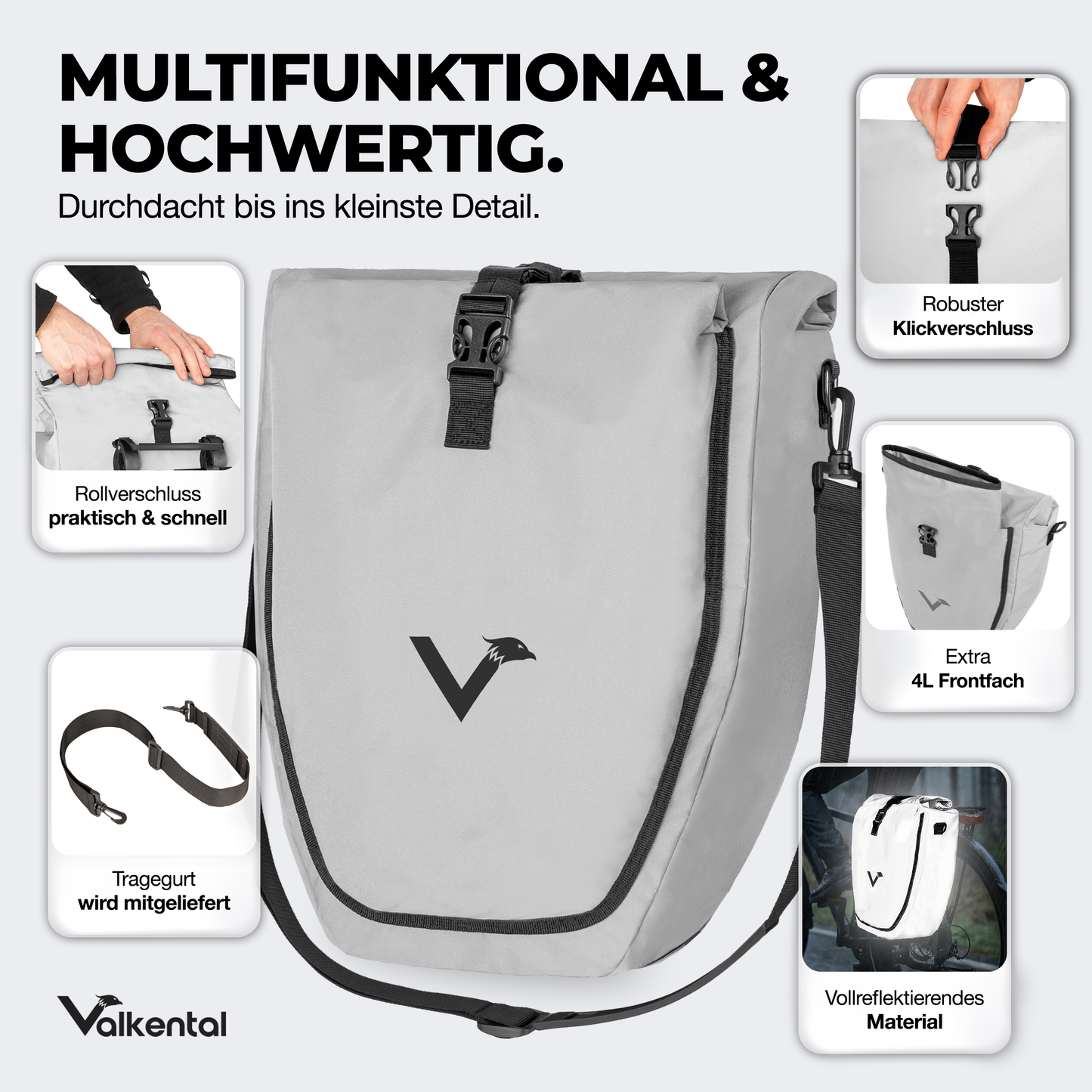 Große wasserdichte Bike Bag für jede Fahrradtour