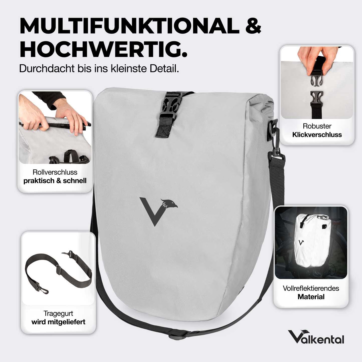 Große wasserdichte Bike Bag für jede Fahrradtour