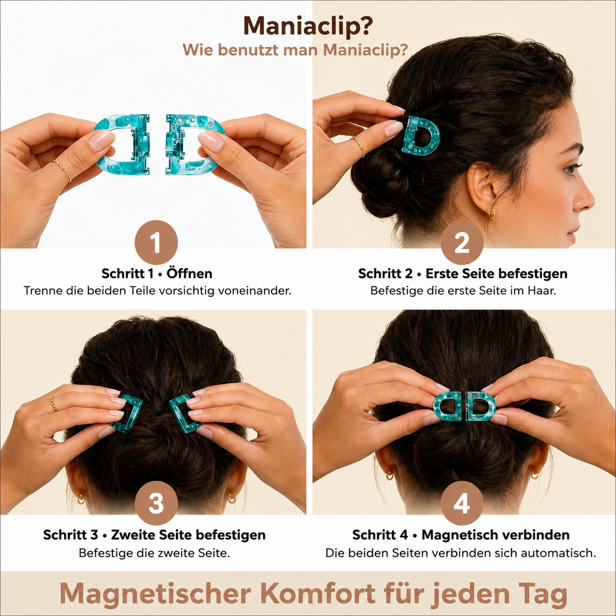 Hairmora™ – Magnetischer Haarclip für feines und dickes Haar