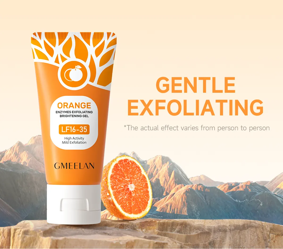 Orangenfarbenes, aufhellendes Peeling-Gel