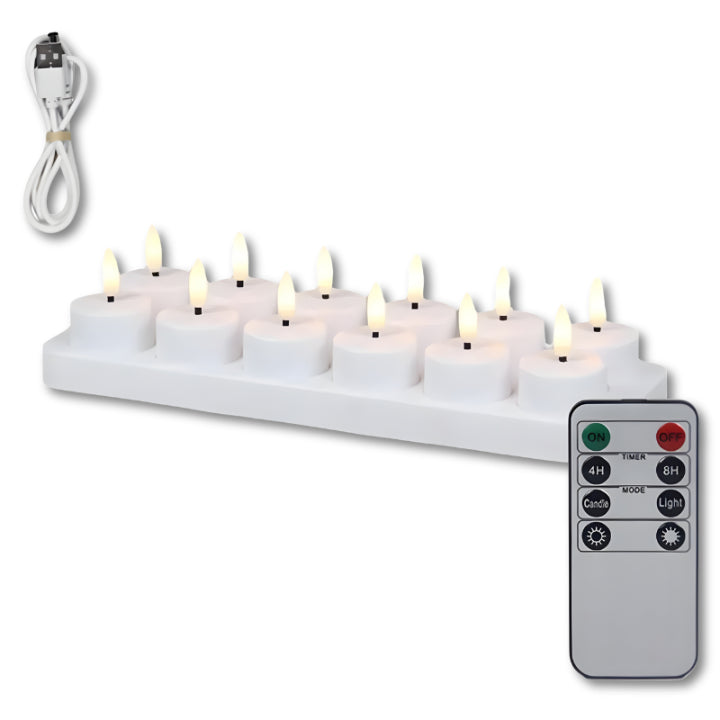 Wiederaufladbare LED-Teelichter | Warmes Licht ohne Flamme