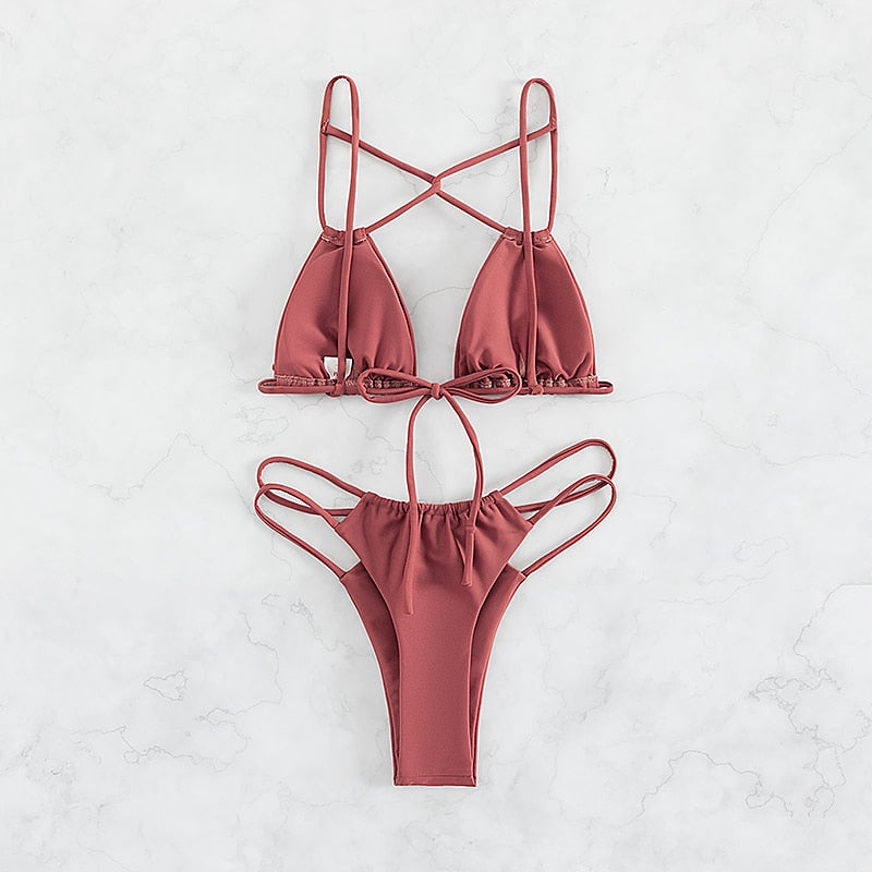 Isadora™ - Cross String Bikini Set