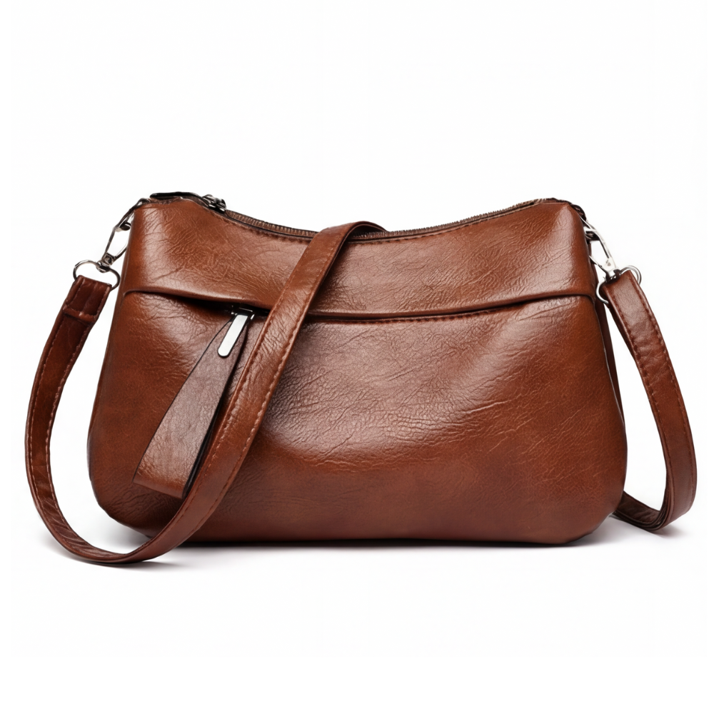 UrbanEase™ | Weiche Kunstleder-Crossbody-Bag – 3 Fächer