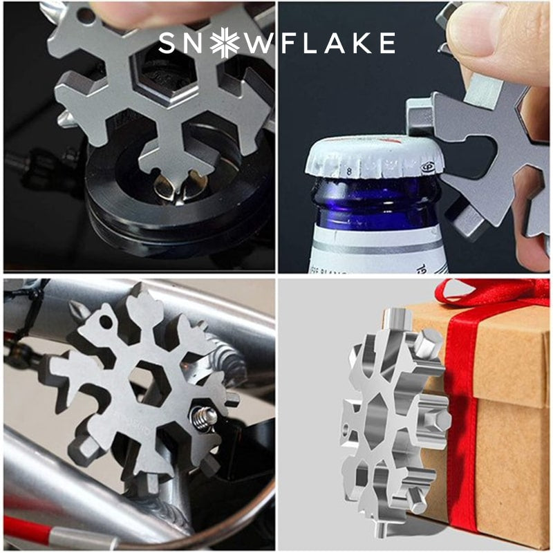 Snowflake | 18-in-1 Multitool aus Edelstahl für Outdoor-Abenteuer