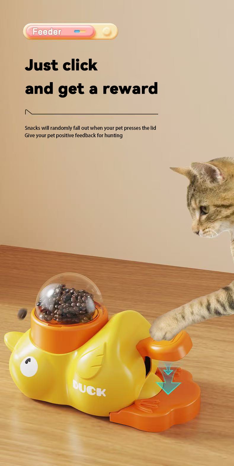 DuckFun™ | Interaktiver Mini-Futterspender für Haustiere