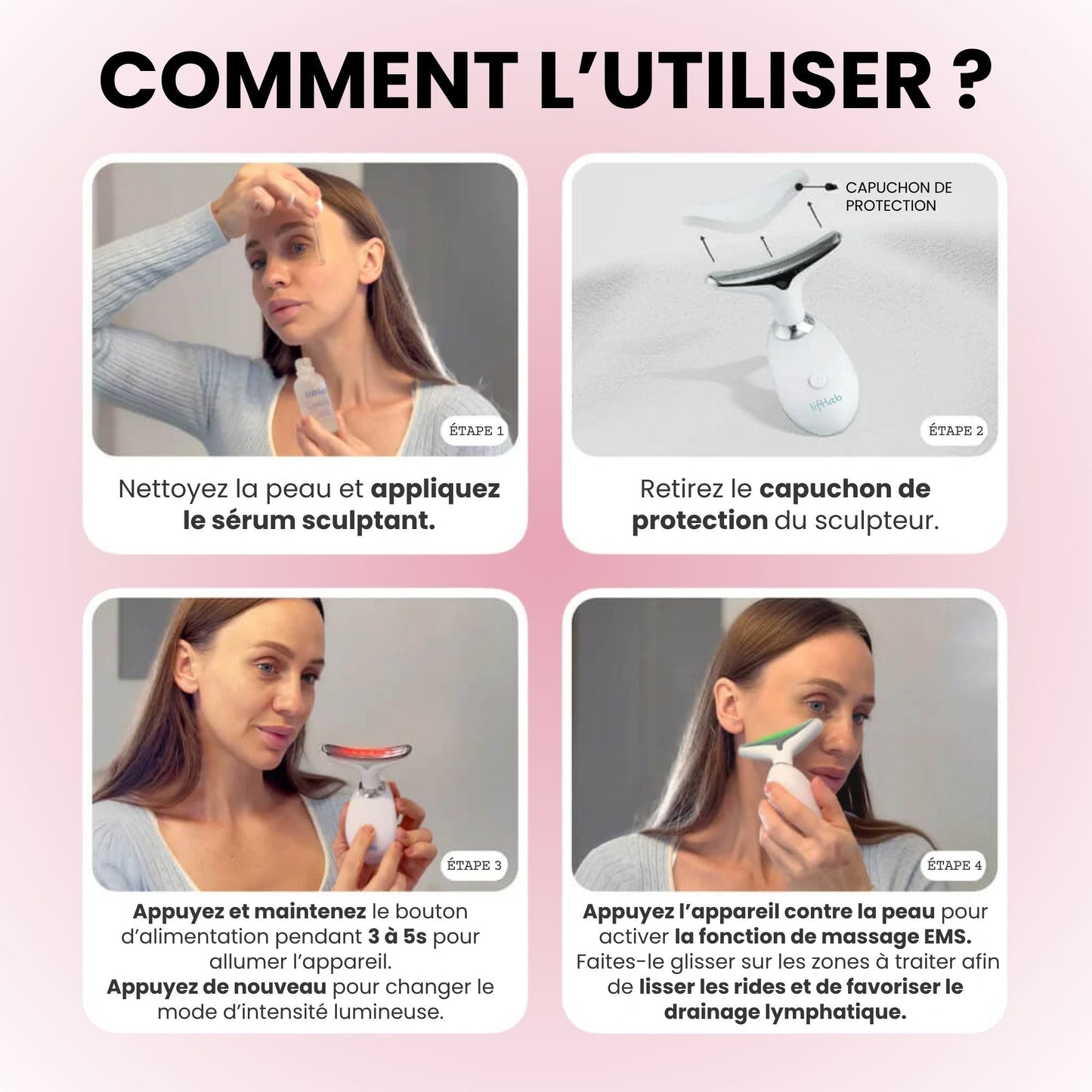 LenaSilk™: Sculpteur Gesichts-LED 7 en 1