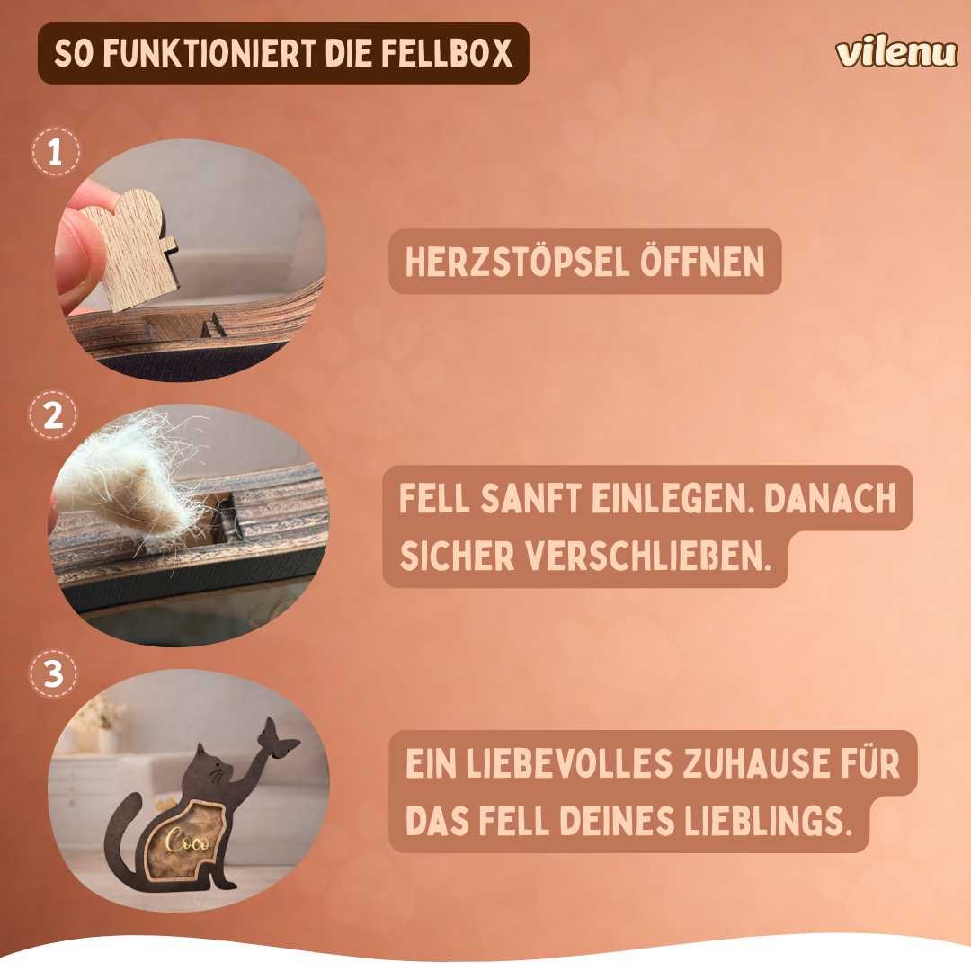 Fellora™ - Personalisierte Erinnerungsbox für Katzenfell