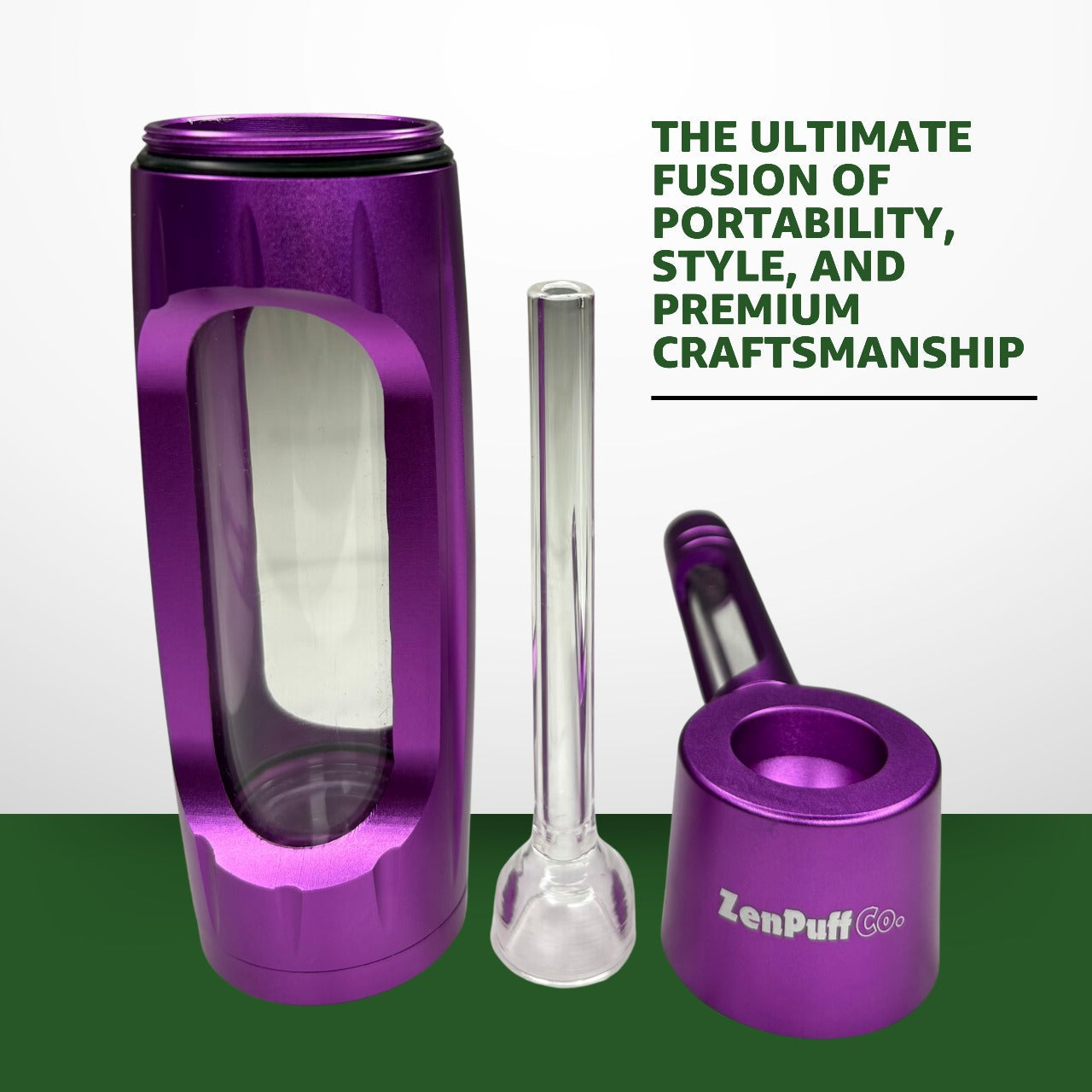 ZenPuff Co.™ | Premium-Wasserflasche aus Glas und Aluminium