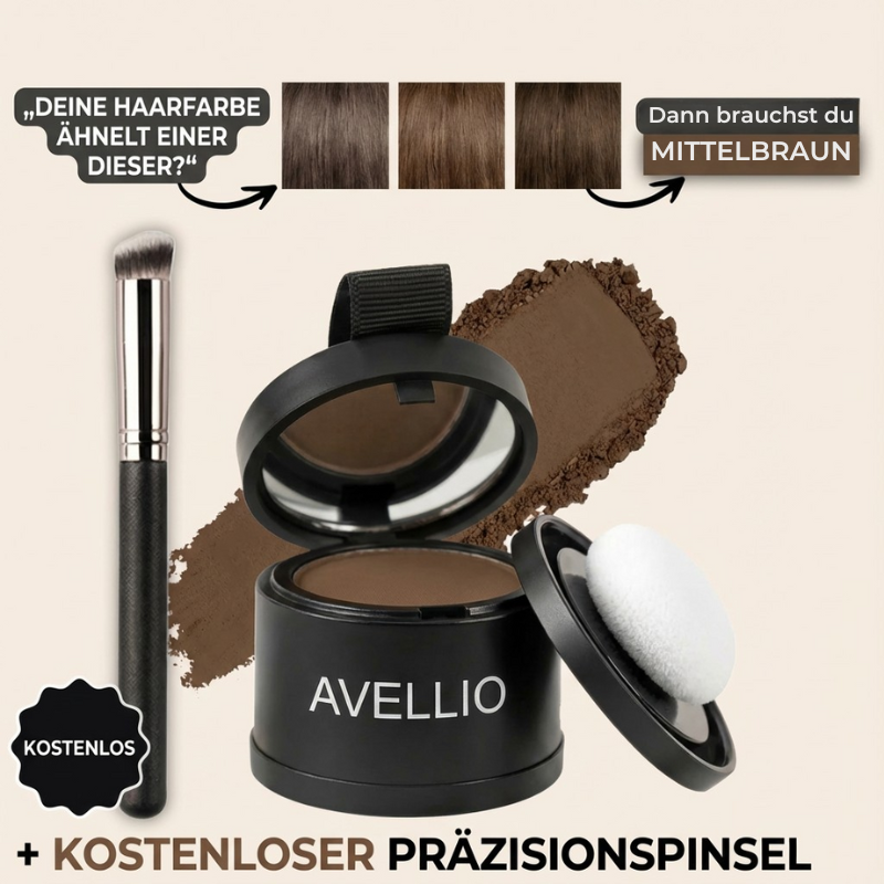 1 + 1 GRATIS | Avellio | Sofort Ansatz- und Grauhaar Abdeckung in Sekunden