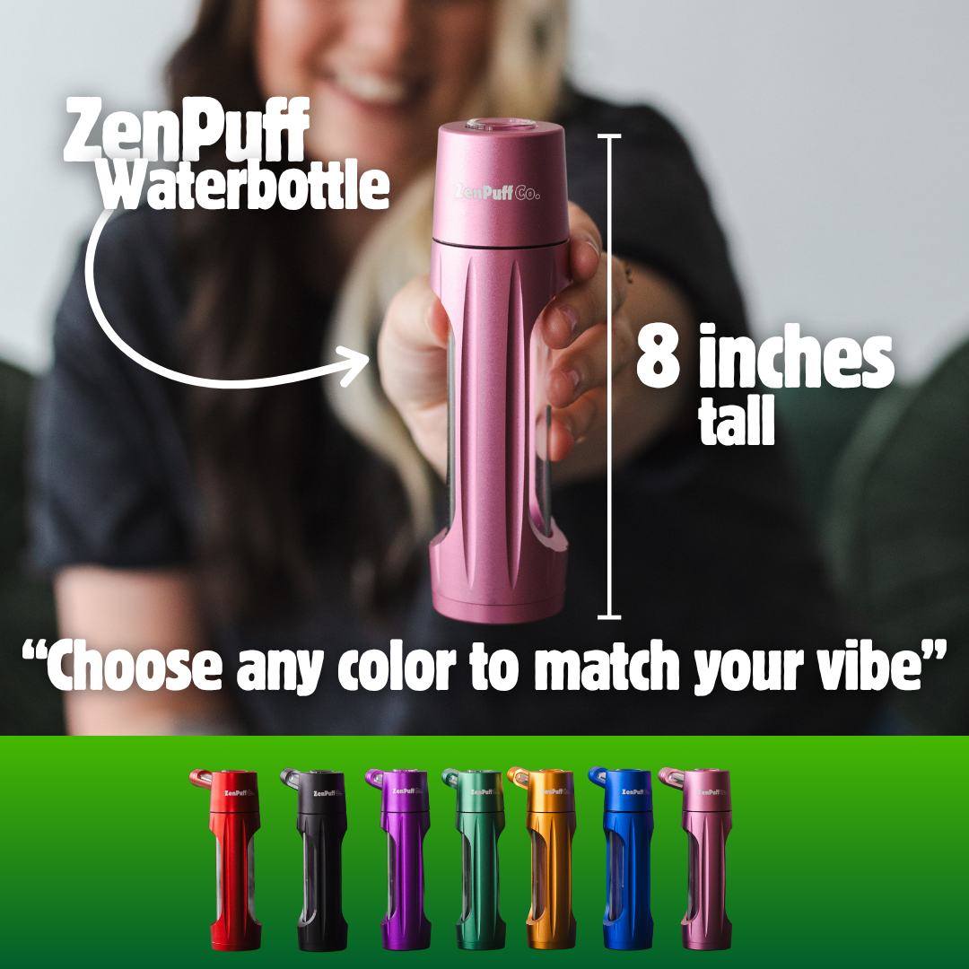 ZenPuff Luxus-Wasserflasche aus Aluminium/Glas