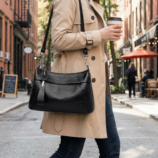 UrbanEase™ | Weiche Kunstleder-Crossbody-Bag – 3 Fächer