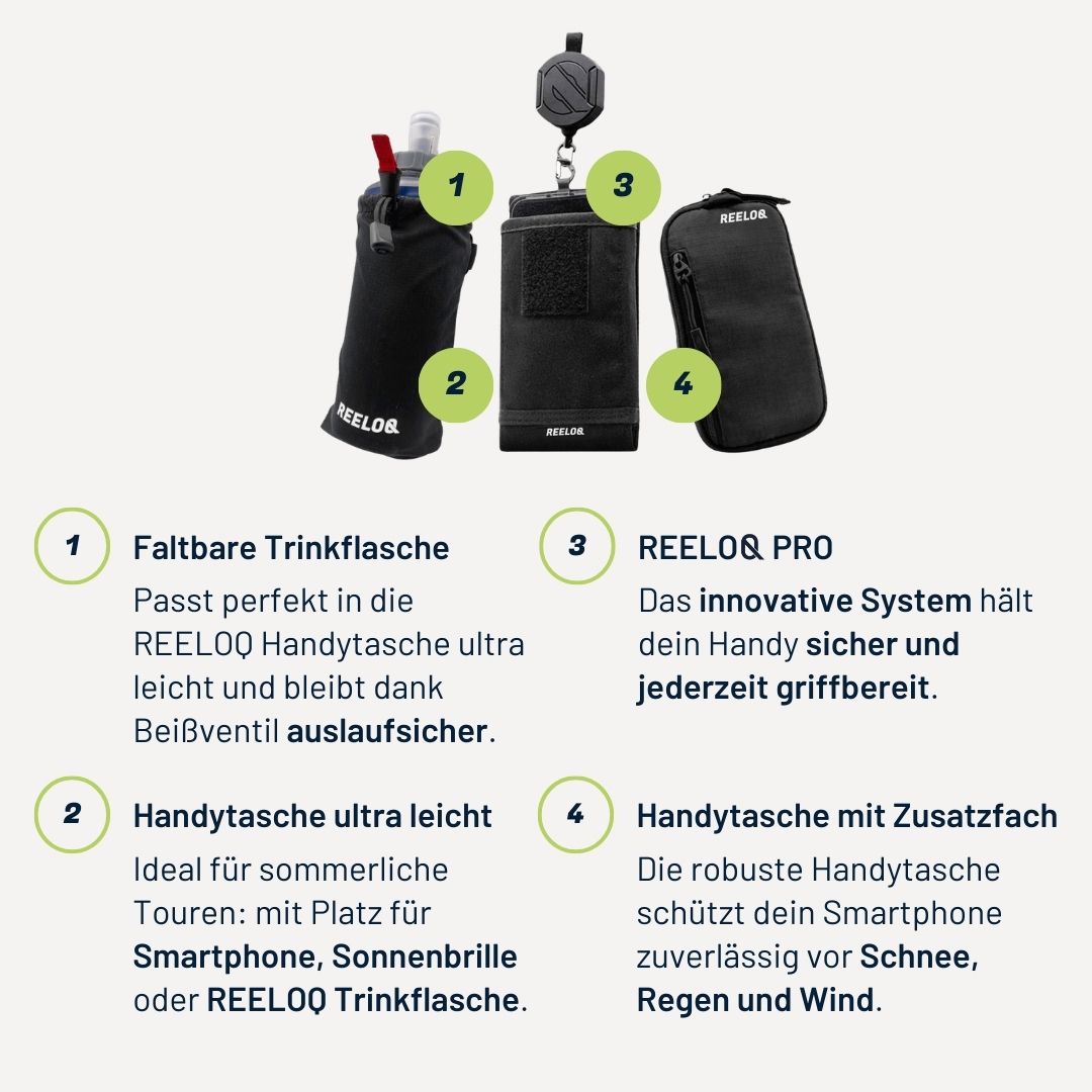 Das REELOQ™ Mountaineer Set hält dein Handy bereit für jedes Abenteuer