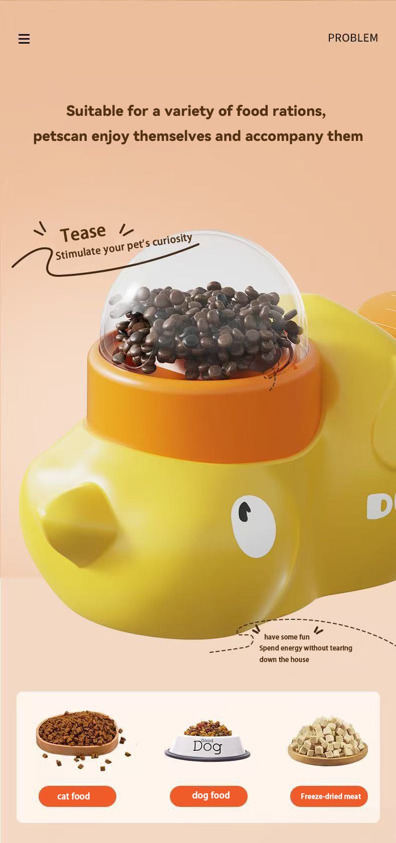 DuckFun™ | Interaktiver Mini-Futterspender für Haustiere