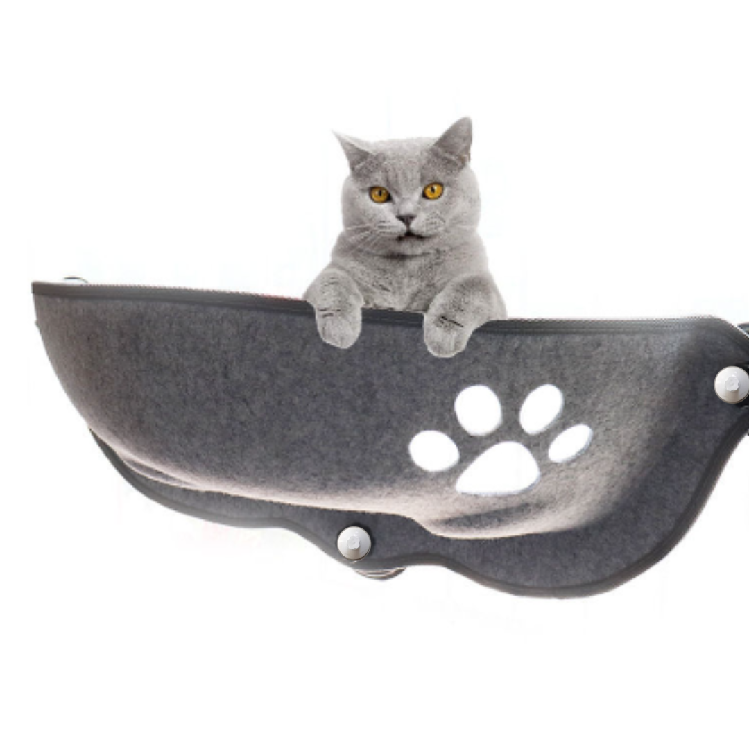 PurrVantage™ | Fensterschaukel für Katzen mit weichem Plüschkissen