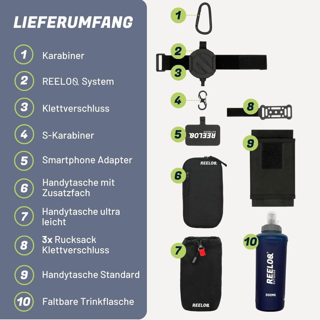 Das REELOQ™ Mountaineer Set hält dein Handy bereit für jedes Abenteuer