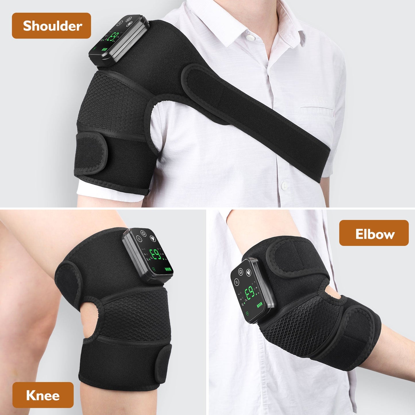 ThermaRelief™ | 3-in-1 Wiederaufladbarer Wärme- & Vibrations-Massager für Knie, Ellbogen & Schultern