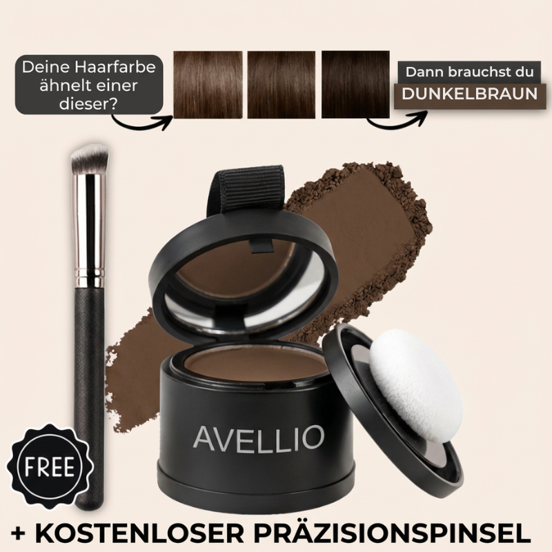 1 + 1 GRATIS | Avellio | Sofort Ansatz- und Grauhaar Abdeckung in Sekunden