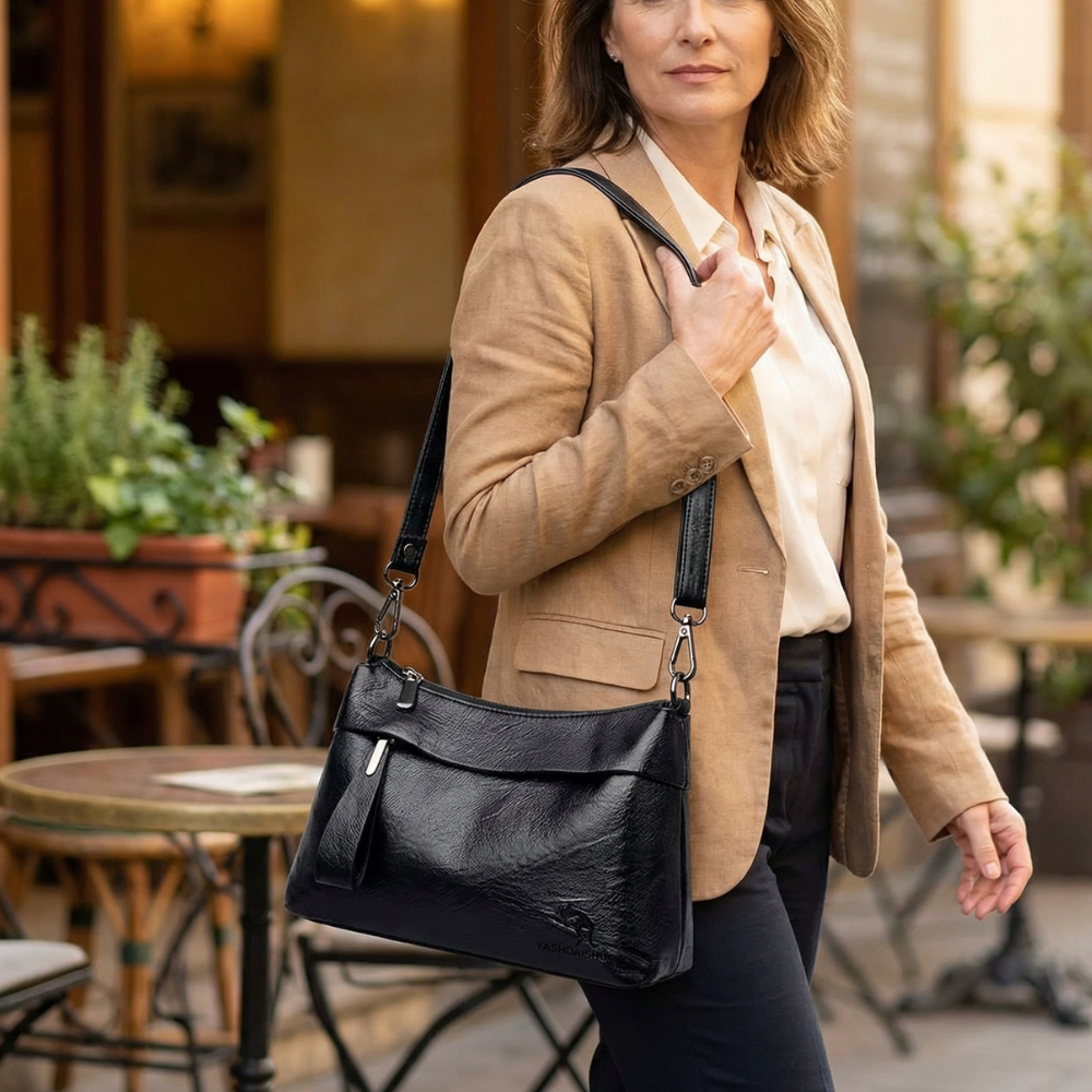 UrbanEase™ | Weiche Kunstleder-Crossbody-Bag – 3 Fächer