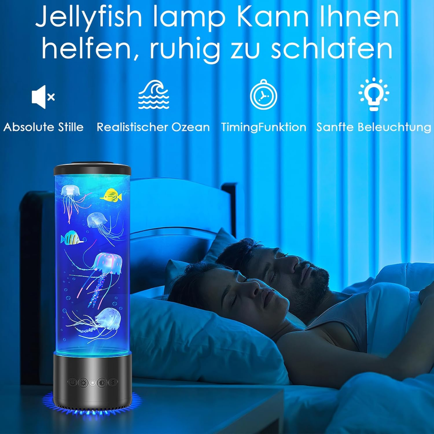 AquaGlow™ LED-Quallenlampe | Beruhigend, farbenreich & dekorativ