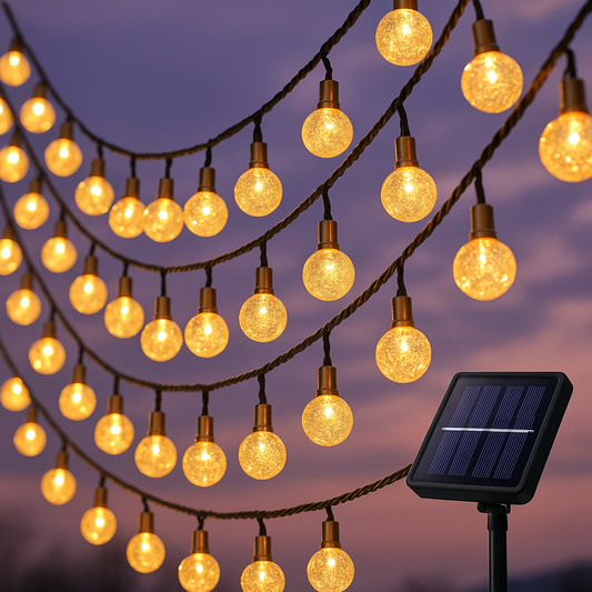 LumiGlow™ | Kristall-Solarlichterkette für magische Außenbeleuchtung