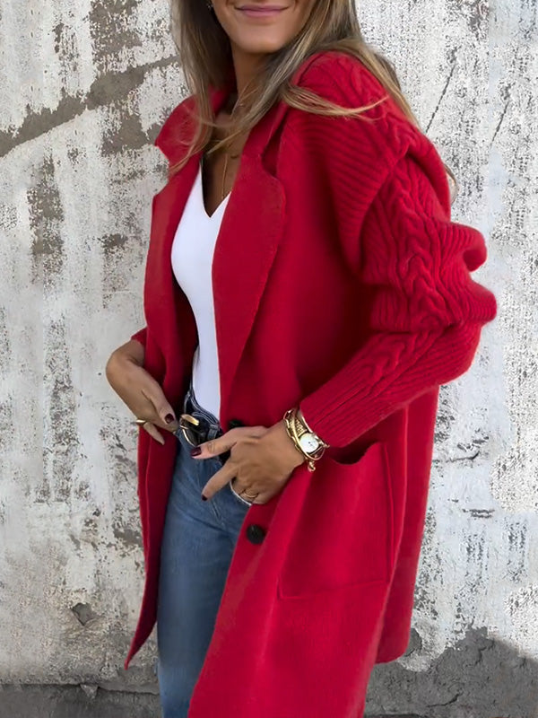 Casual Gerippte Jacke mit Revers & Taschen | Bequem, modern & vielseitig