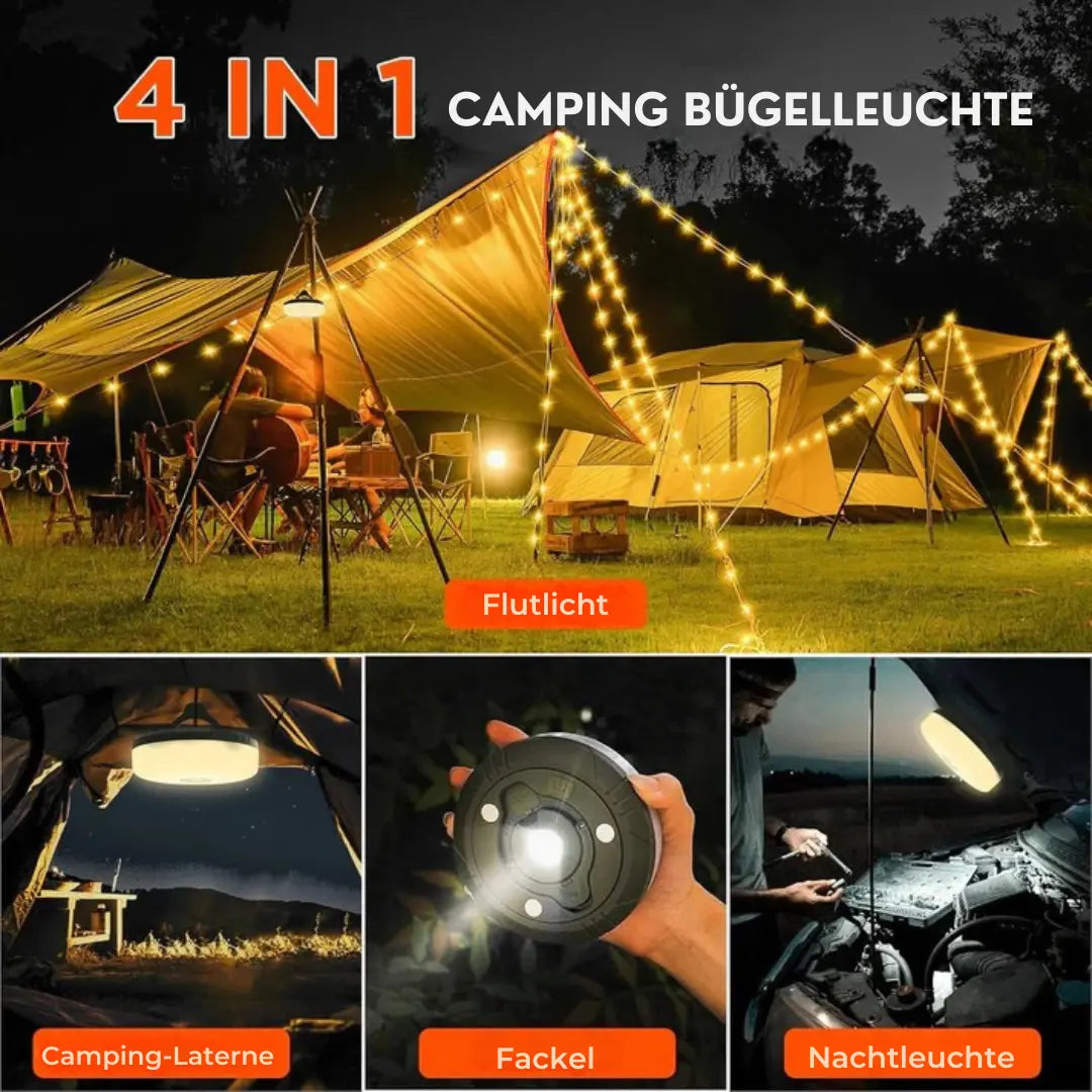 4-in-1 Multifunktions-Campinglicht | Licht, Strom & Komfort