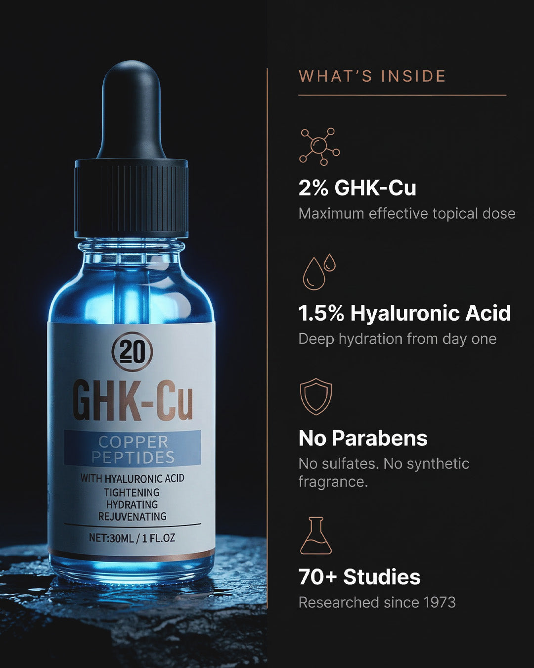 2 % GHK-Cu Kupferpeptid-Topisches Serum