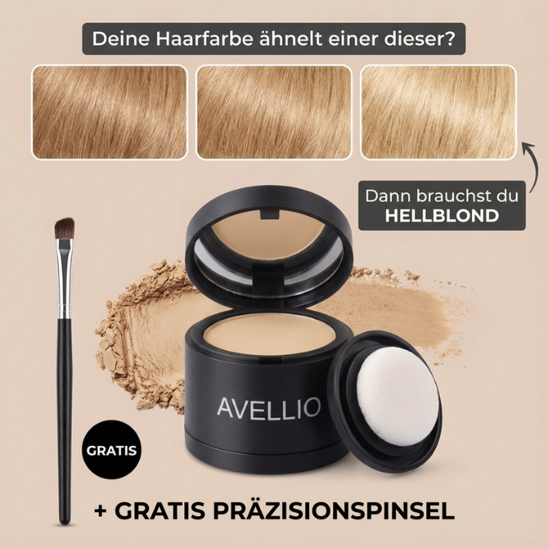 1 + 1 GRATIS | Avellio | Sofort Ansatz- und Grauhaar Abdeckung in Sekunden