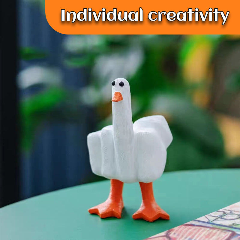 Freche Mittelfinger-Ente | Lustige Dekofigur für Zuhause & Büro