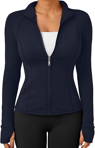 FlexFit Damen Sportjacke | Leichte Fitnessjacke mit Reißverschluss