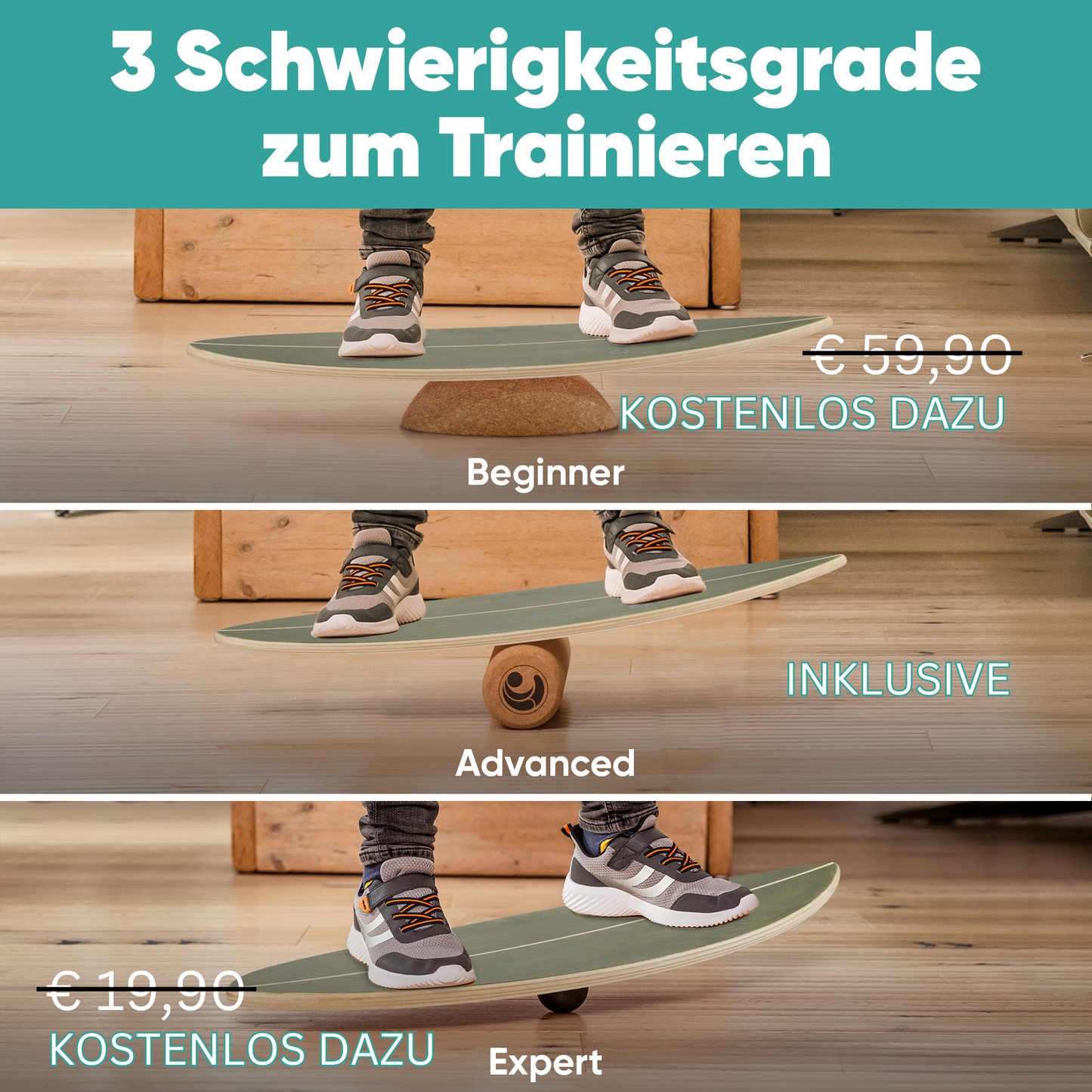 RideBalance™ Komplett-Trainer für eine stärkere Rumpfmuskulatur