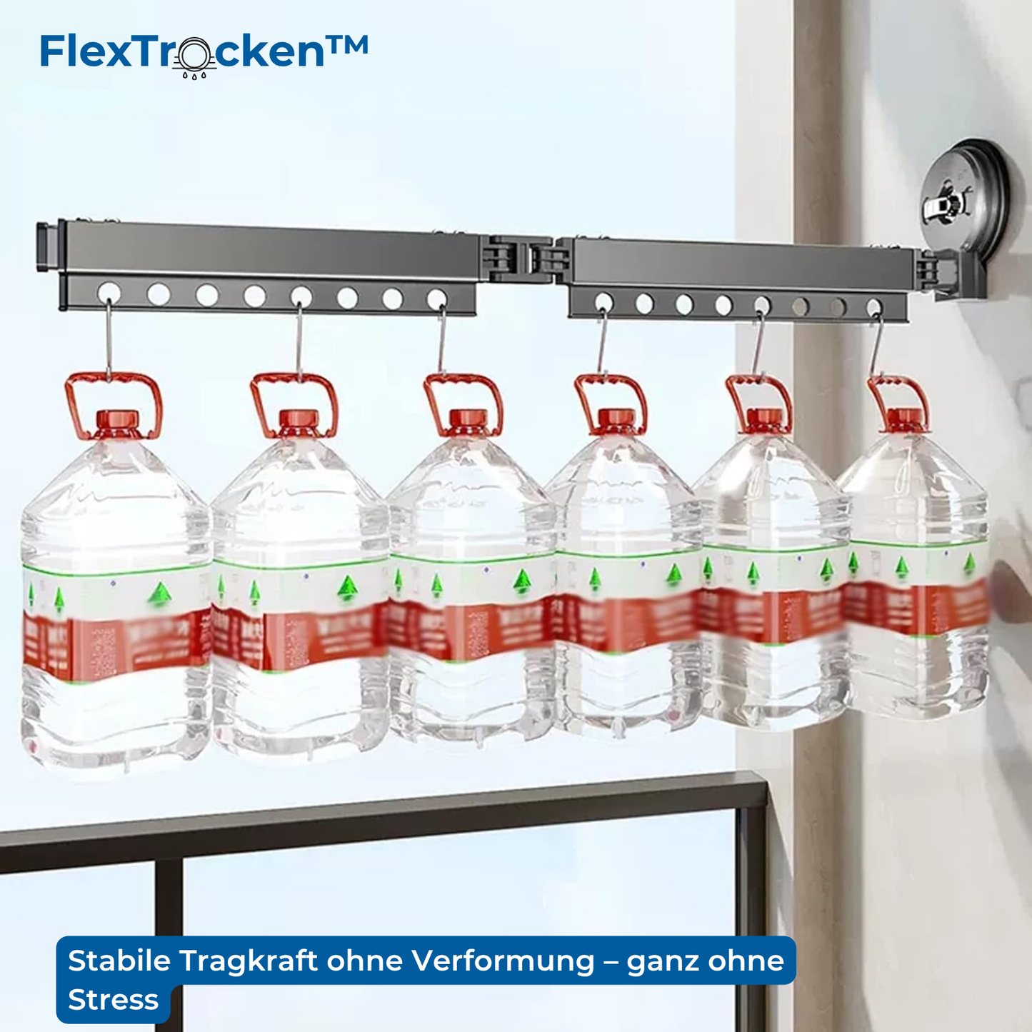 FlexTrocken™ Wand Wäscheständer mit Saugnapf